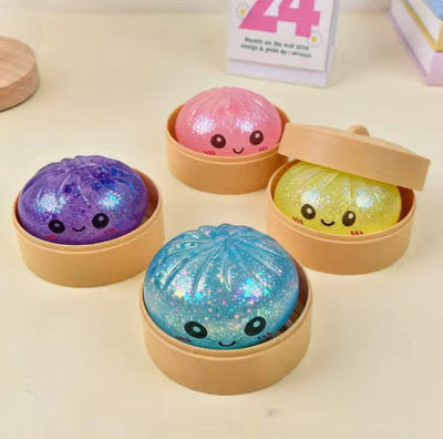 Dumpling Rainbow Mystery Squishy Set Glitter Edition