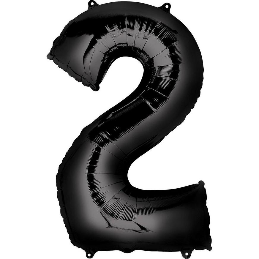 Number Black Supershape Foil Balloon 34"