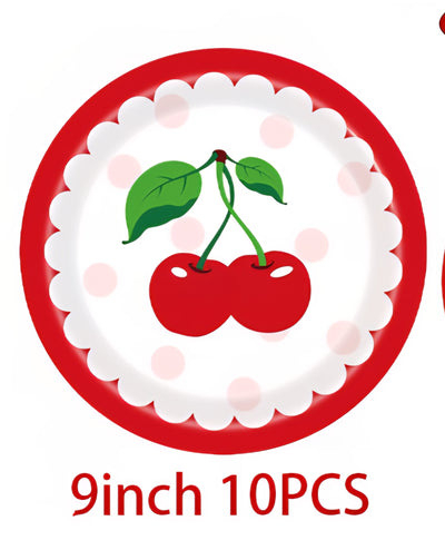 Cherry Party Plates 9" 10pcs