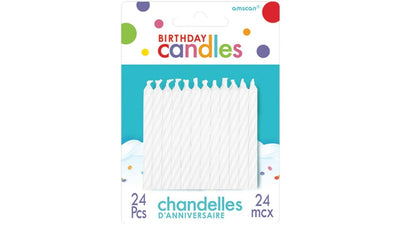 Spiral White Candles 24pcs