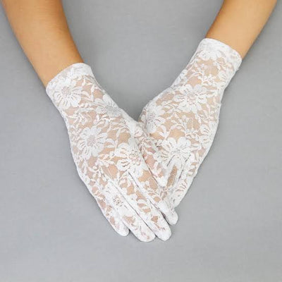 Adult-Lace Gloves-White