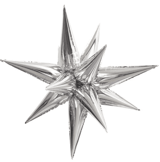 Starburst Foil Balloon Silver 26" 1pcs