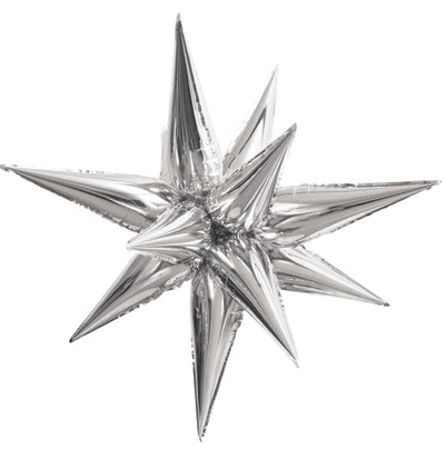 Starburst Foil Balloon Silver 26" 1pcs