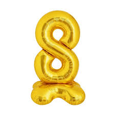 Numeral Balloon With Stand Gold   #8