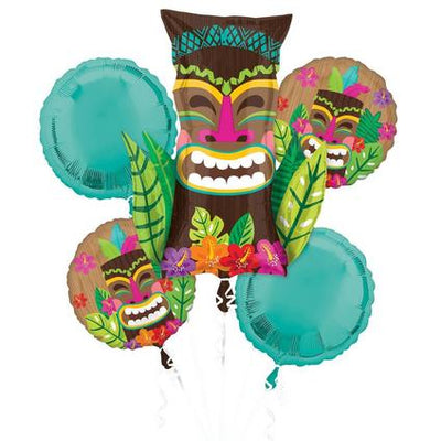 Bouquet Vintage Tiki Foil Balloons 5pcs