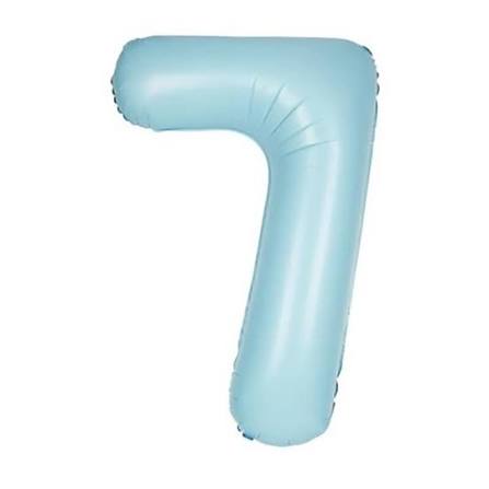Number #7 Foil Balloon 34" Baby Blue