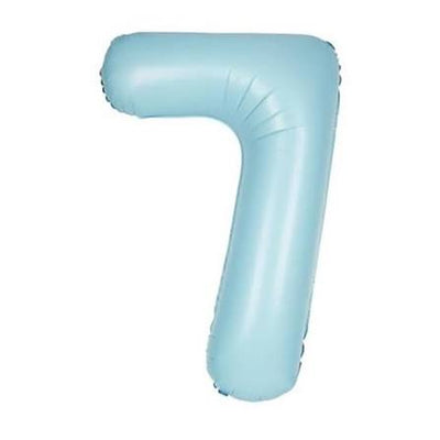 Number #7 Foil Balloon 34" Baby Blue