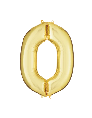 Number Solar Gold Foil Balloon 34"
