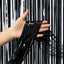 Metallic Foil Fringe Curtain Black 3'x8'