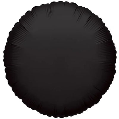 Solid Round Black 18" Foil Balloon