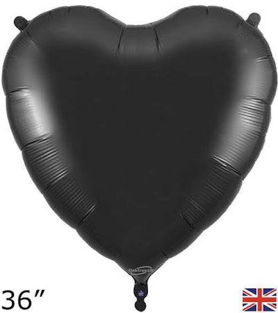 Brand Black Heart Foil Balloon 36" Giant