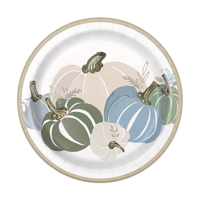 Modern Pastel Thanksgiving Plates 9" 8pcs