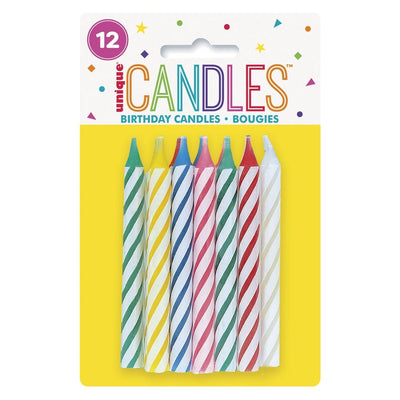 Spiral Candles Large Multicolor 12pcs