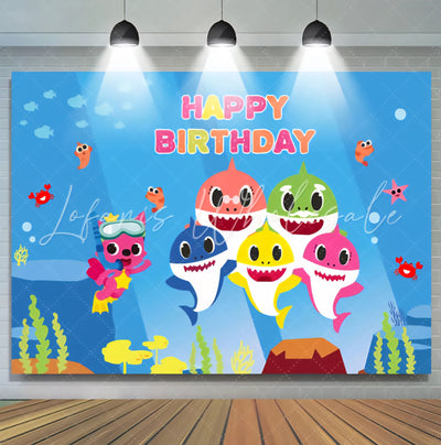 Backdrop Baby Shark Family
