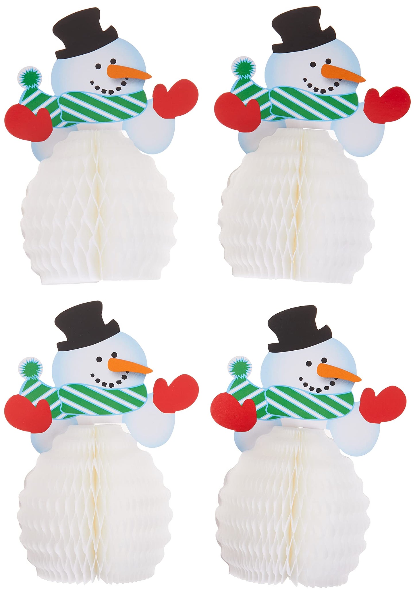 Snowman Honeycomb  Decorative 4pcs 6"