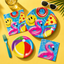 Cool Pool Party Ball Paper Plates 7" 8pcs