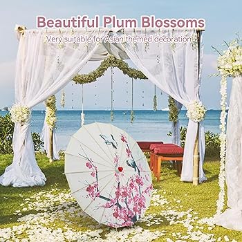 Sombrilla China (Wood Chinese Parasol White Plum Blossoms)