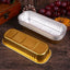 Bowl Rectangular Foil Gold Con Tapa