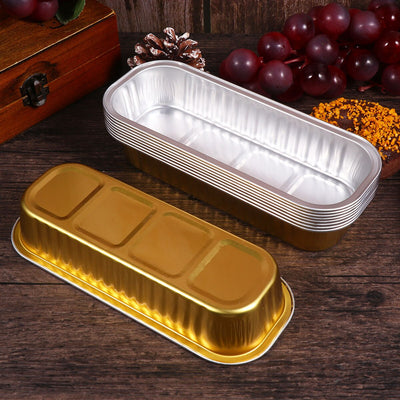 Bowl Rectangular Foil Gold Con Tapa