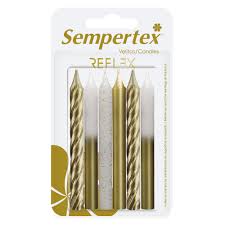 Velas Metalizadas Doradas 6pcs (Sempertex)