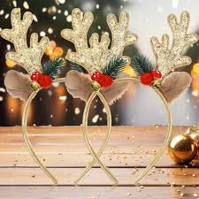 Reindeer Gold Antlers Headband Christmas