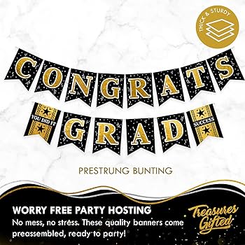 Gold Graduation Party Banner (x1u)