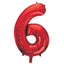 Number Red Supershape Foil Balloon 34"