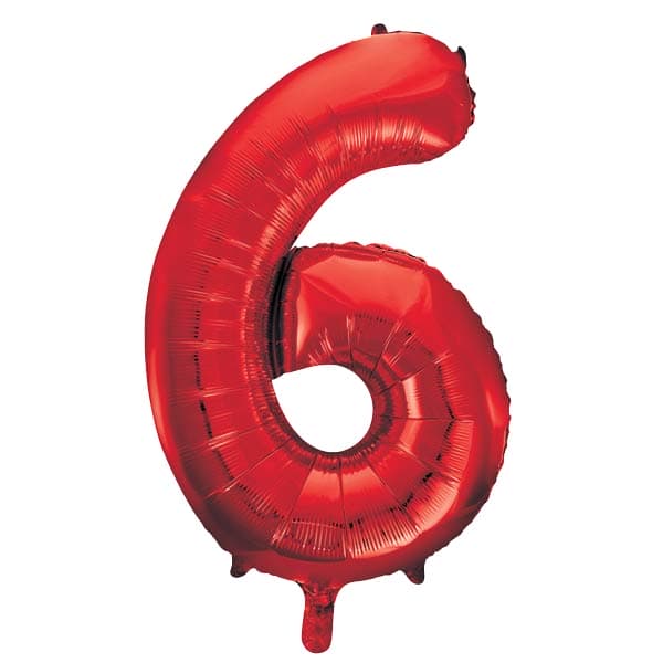 Number Red Supershape Foil Balloon 34"