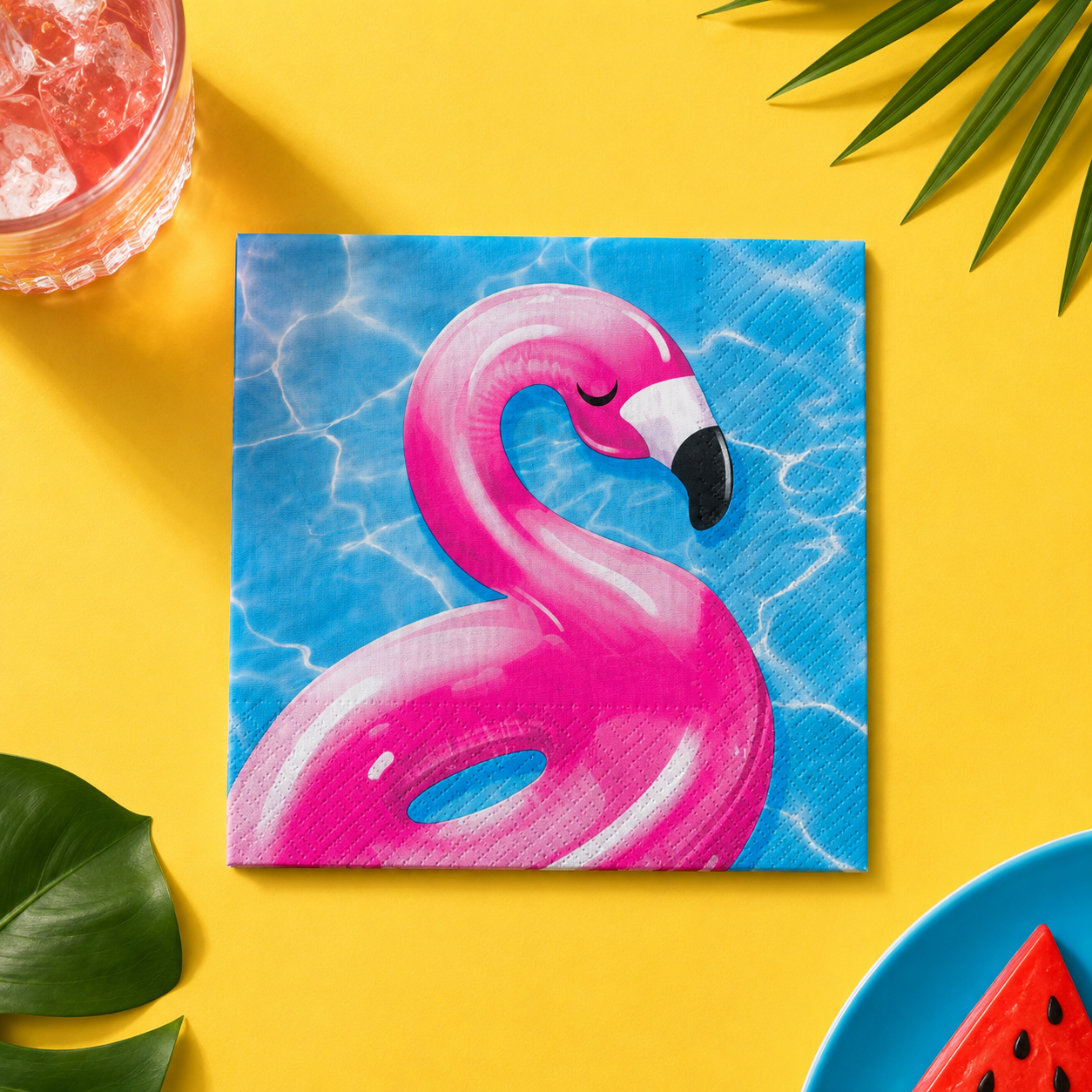 Cool Pool Party Pink Flamingo Napkins 16pcs