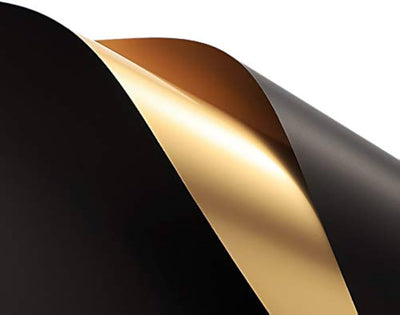 Floral Wrapping Paper Gold Reversible 22.8" x22.8" x20 Sheet Black