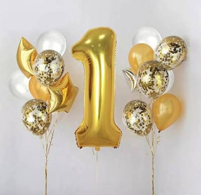 Number #1 Supershape Balloon 34" Gold
