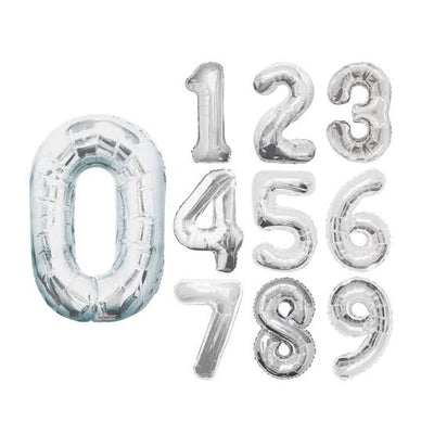 Number Silver Foil Balloon 14"