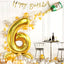 Standing Balloon Number 6 Gold 28"