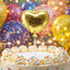 Birthday Candle Heart Gold/Silver 1pcs