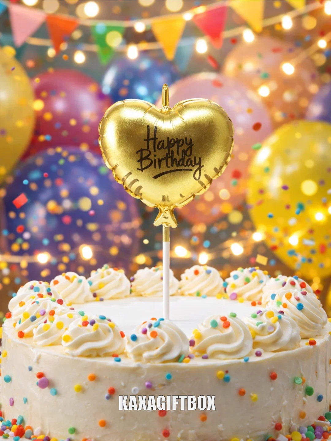 Birthday Candle Heart Gold/Silver 1pcs