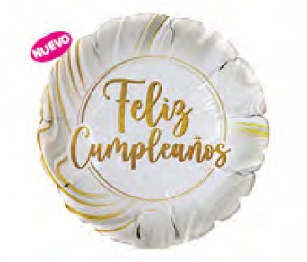 Feliz Cumpleaños Marmoleado Foil Balloon 18" Sempertex
