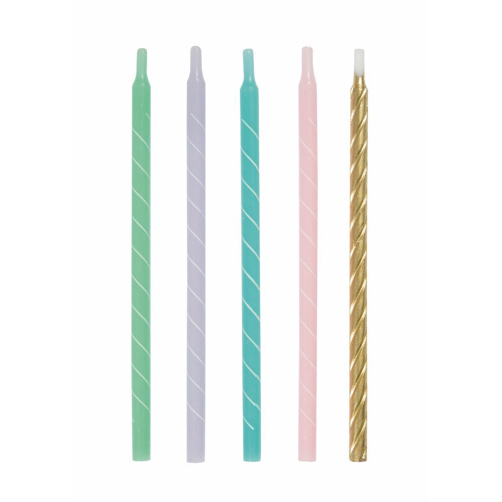 Pastel Spiral Candles 12pcs
