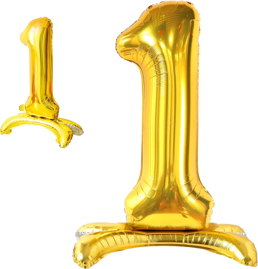 Standing Balloon Number 1 Gold 28"