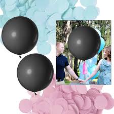 Gender Reveal Balloons Latex 24" Confetti