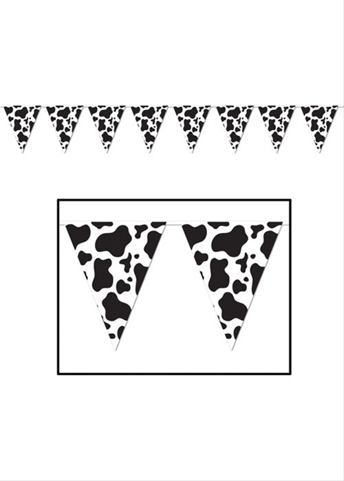 Cow Print Pennant Banner
