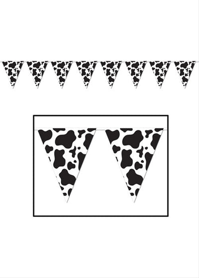 Cow Print Pennant Banner