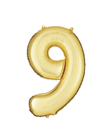 Number Solar Gold Foil Balloon 34"