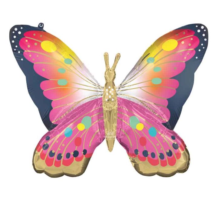 Butterfly Flutters Vibrant Pink Satin Supershape