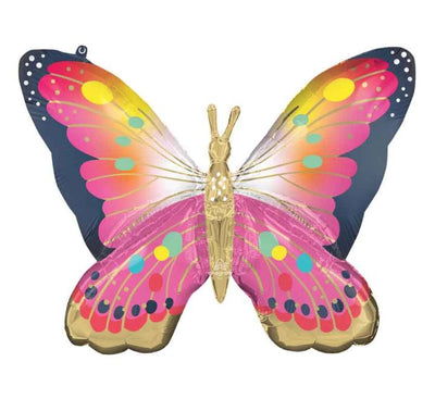 Butterfly Flutters Vibrant Pink Satin Supershape