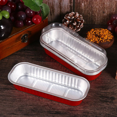 Bowl Rectangular Foil Red Con Tapa