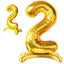 Numeral Balloon With Stand Gold #2