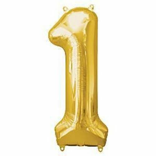 Number Gold Supershape Foil Balloon 34"