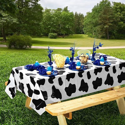 Cow Print Plastic Tablecover 54"x84"