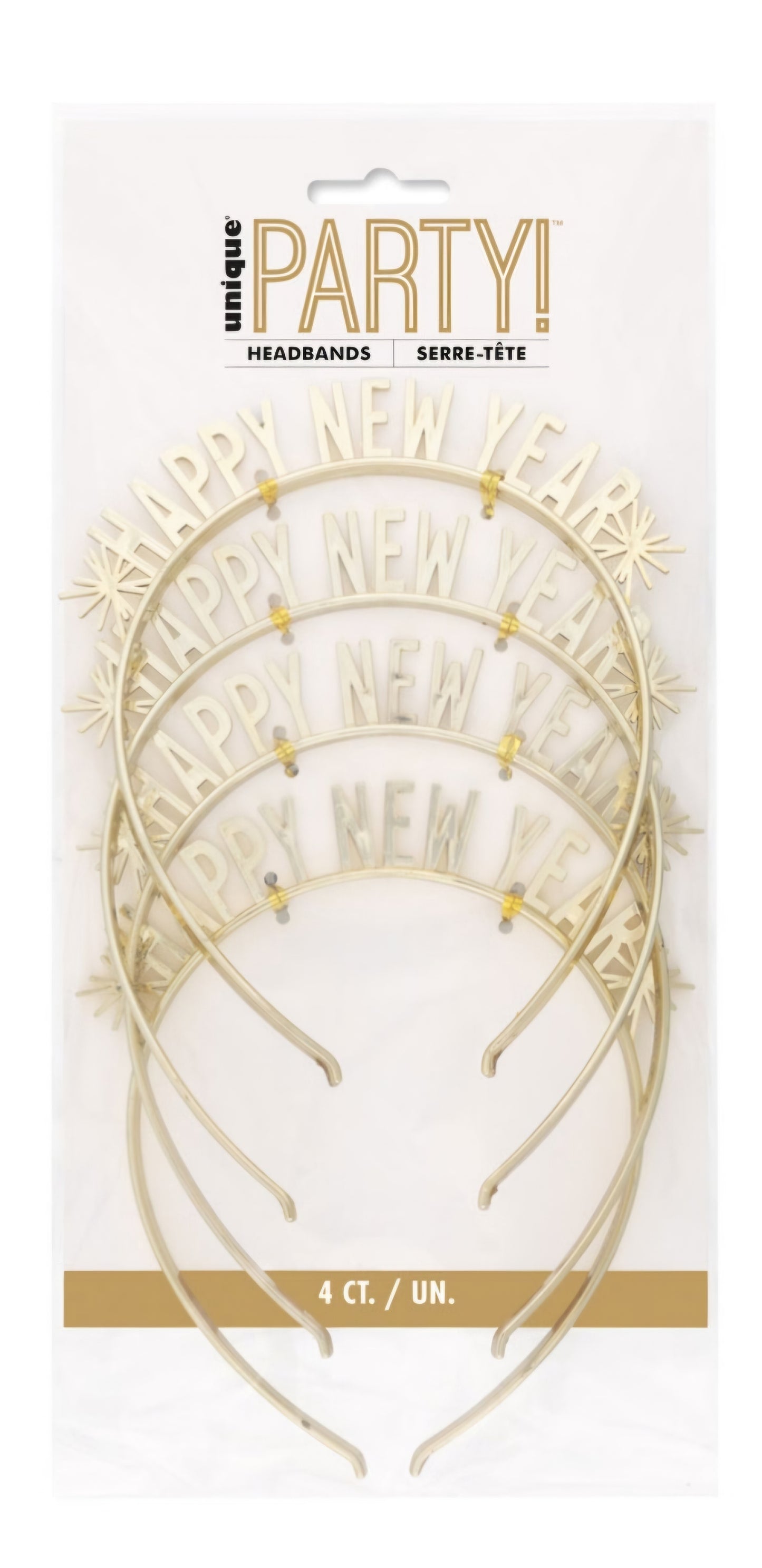 New Year Gold Headbands 4pcs
