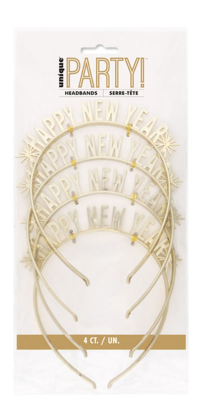 New Year Gold Headbands 4pcs